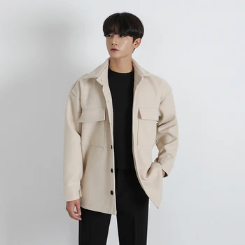 IEFB Primavera, Outono desgaste do trabalho de lã casaco homens coreano moda engrossado curto de lã casaco para homens 2020 alta qualidade 9Y4764