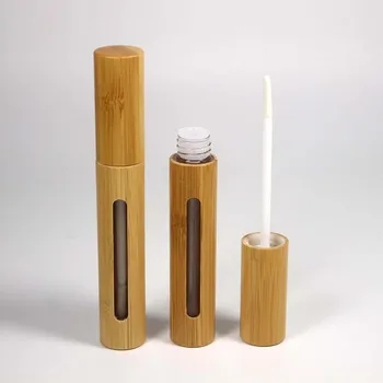 Vazio 5ml de Bambu Brilho Labial do Tubo de embalagens de Cosméticos Recipiente Reutilizável