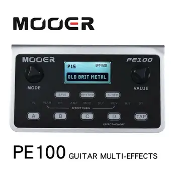 MOOER PE100 Multi-Processador de efeitos de Guitarra Pedal de Efeitos 39 Efeitos de Guitarra Pedal 40 Tambor Padrões 10 Metronomes Tap Tempo