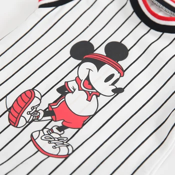 Disney Recém-Nascido Bodysuits Impressão De Mickey Mouse Bonito Faixa De Criança De Bebê Com Roupas Do Corpo 2021 Verão Sem Mangas Bebê Menina Menino Roupas