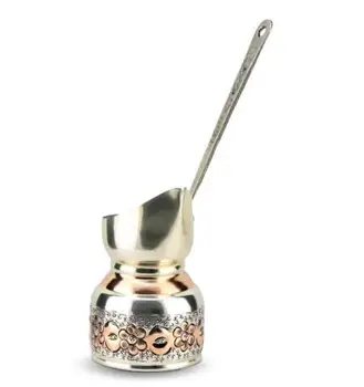 Mão de cobre martelado café turco pote Ibrik Vintage Jazzva Briki de bronze do punho dallah café estampados turco