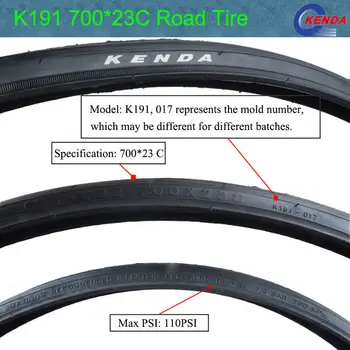 Kenda 700*23C Bicicleta de Estrada de Pneus K191 Ultraleve pneu de Bicicleta 110PSI Não Dobradas de Bicicleta de estrada de pneu de bicicleta peças