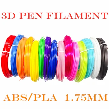 Hastes para 3d caneta de filamentos de 1,75 mm 3 d Recargas,materiais abs, plástico de identificadores de conjunto de crianças presentes de aniversário
