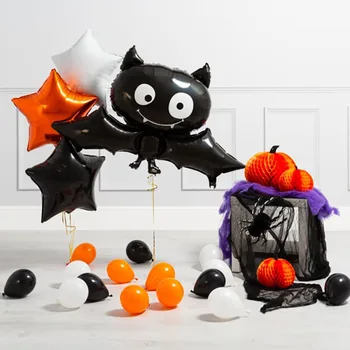 Feliz Dia Das Bruxas Folha De Balão De Abóbora Espírito Morcego Crânio Inflável Balão De Festa De Halloween Fontes De Decoração De Halloween Brinquedo Ba