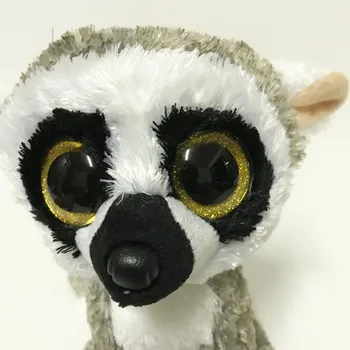15cm Ty Grande Brilho nos Olhos de Pelúcia Recheado Linus Lêmure de Pelúcia de Animais Brinquedos de Pelúcia Macaco Boneca de Presente