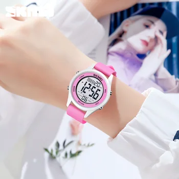 SKMEI Relógio Digital Para Crianças de Moda de Luxo Led Eletrônicos, Relógios de Simples Crianças Relógios de Contagem regressiva Impermeável Relógio