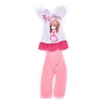 Kawaii Criança Brinquedo Casuais Roupas de Verão roupas Para a Boneca Barbie Wintersweet Duas peças de Conjunto Melhor Presente de Bebê de Brinquedo Boneca Acessórios