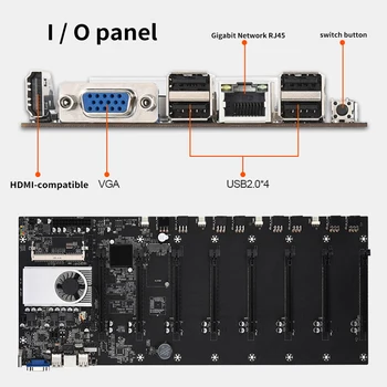 BTC-37 Mineração placa-Mãe SATA 3.0 8 GPU PCI-E 16X placa-Mãe com USB 2.0 Memória DDR3 Slots de Peças de Computador