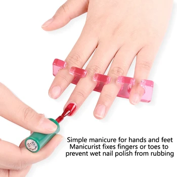2PCS/Saco de Silicone Dedo do pé Separador Macio Espaçador Lavável Cuidados com as Unhas Dedo de Silicone Separador de 1 Par Para Manicure Pedicure Art Ferramenta