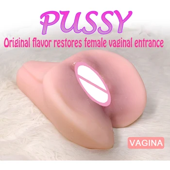 Sexo masculino brinquedos de silicone artificial buceta furo duplo realista vagina, ânus 3D anime brinquedo adulto masturbação dispositivo de sex shop sexo