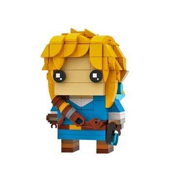 Jogo de Figuras Zeldaed Link Brickheadz MOC Blocos de Construção DIY Decoração Wilds Respiração Modelo Tijolo Cabeças de Brinquedos de Presente Para Crianças Meninos