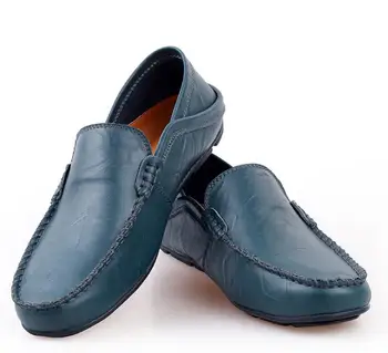Homens Casual de Couro Sapatos de marcas de Luxo Mens Sapatos Mocassins Respirável Slip on Preto Condução Sapatos Plus Size 37-47