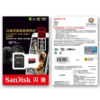 SanDisk Extreme Pro micro sd de 128GB 64GB 32GB Cartão de Memória 512G classe 10 cartao de memoria U3 A2 V30 1 TB tf cartão flash para gopro