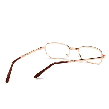 Dobrar a Leitura de Óculos de Homens, Óculos de Mulheres Metal Hipermétropes Dobrável Óculos Anti-Luz Azul de Dioptria +100 +400