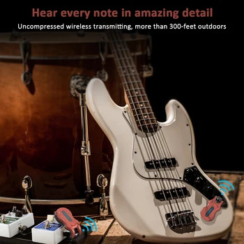 Ammoon sem Fio Guitarra Sistema de Áudio Digital Guitarra Transmissor Receptor Bateria Recarregável De 100 Metros de Faixa de Transmissão