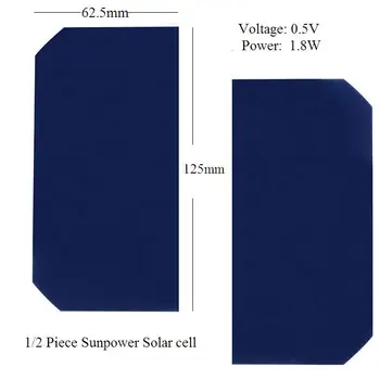 ALLMEJORES Monocristalino de célula solar de 0,5 v a 1,8 W flexível Sunpower células solares 20pcs/Monte