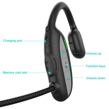 Bluetooth Osso Condução de Fones de ouvido de Esportes Fones de ouvido sem Fio Impermeável do Desgaste Confortável Abrir o Gancho da Orelha Luz de Peso Não da Em-orelha