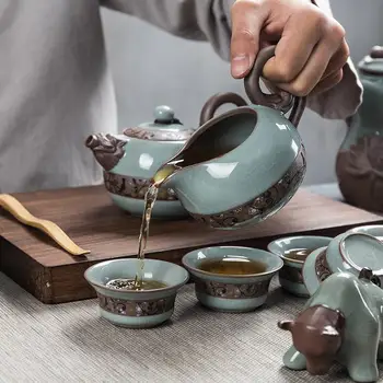 Dekorasyon Aksesuarlar Kung Fu Shabby Chic Acessórios De Cozinha Decoração De Jardim Com Infusor De Chá De Panela Bule De Chá Chinês Teaware Conjunto