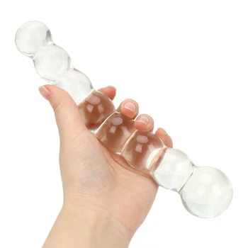 27-37mm Espessura de 8 Esferas Plug Anal Brinquedos Sexuais para as Mulheres, os Homens Adultos de Produtos Bunda Massageador de Próstata Dildos de Vidro Erótico Loja de Máquina