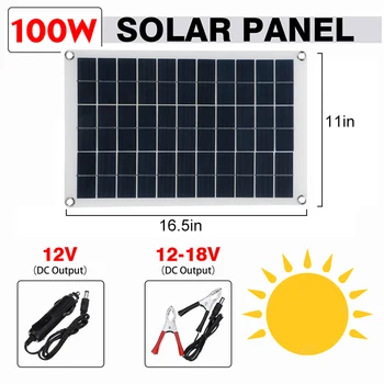100w Painel Solar Kit Completo de 12V USB Com 10/30/60/100A Controlador de Células Solares Para o Carro RV Barco Moblie Carregador de Bateria do Telefone
