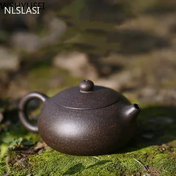 Chinês Yixing chá de panela de barro roxo xi shi bule de minério Cru artesanal chaleira Autêntico conjunto de Chá personalizado 188 bola buraco filtro de 200ml