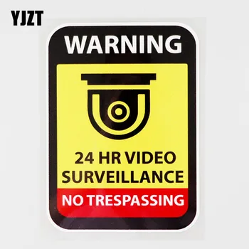 YJZT 9.2 CM X 13,2 CM de Decalque 24 horas de Vigilância de Vídeo do Carro do PVC Autocolante 12C-0763