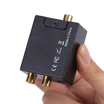 1PC 3.5 MM Jack Fibra Óptica, Coaxial Sinal Analógico DAC SPDIF Digital Estéreo para Áudio Analógico Conversor 2XRCA Amplificador com Decodificador