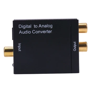 1PC 3.5 MM Jack Fibra Óptica, Coaxial Sinal Analógico DAC SPDIF Digital Estéreo para Áudio Analógico Conversor 2XRCA Amplificador com Decodificador
