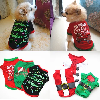 Ano Novo Cachorro Cão De Natal Roupas De Algodão Pet Roupas Para Pequenas E Médias Cães Veste Camisa Traje Chihuahua De Estimação Veste Camisa