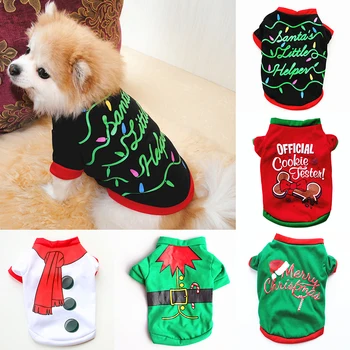 Ano Novo Cachorro Cão De Natal Roupas De Algodão Pet Roupas Para Pequenas E Médias Cães Veste Camisa Traje Chihuahua De Estimação Veste Camisa