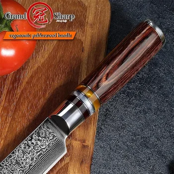GRANDSHARP Faca do Chef Damasco Facas de 8 Polegadas Corte de Faca 67 Camadas Japonês Faca de Cozinha VG10 de Aço de Carne de Peixe de Salmão Sashim