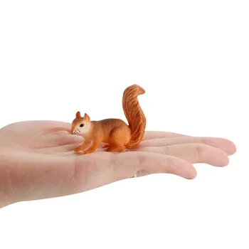 Crianças Brinquedos De Simulação De Animais Silvestres Esquilo Sólidos Modelo Estático Animal Figura Jardim Micro Paisagem Decoração De Presente De Natal