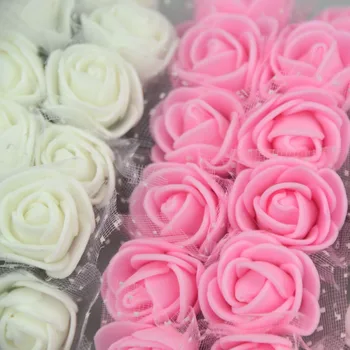 144pcs Mini Espuma PE de Rosa Artificial Buquê de Flores Multicolorido de Casamento, Decoração de Flores Scrapbooking Falso Flor, Coroa de flores de suprimentos