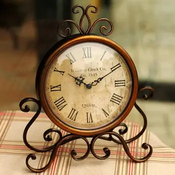 Vendas Quentes!!! Vintage Silêncio Retro Ferro Relógio De Mesa De Casa Quarto Sala Decoração De Escritório