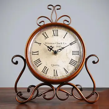 Vendas Quentes!!! Vintage Silêncio Retro Ferro Relógio De Mesa De Casa Quarto Sala Decoração De Escritório