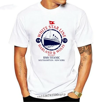 White Star Line Titanic Inspirado T-Shirt - Clássico Filme De Barco Veleiro Tee Novo Cool T-Shirt