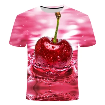 Homens Mulheres 3D Apple / Árvore Impresso T-Shirt 2020 de Moda Nova Quente de Verão, de mangas Curtas com Roupas de Manga Curta T-Shirt Top Plus Size