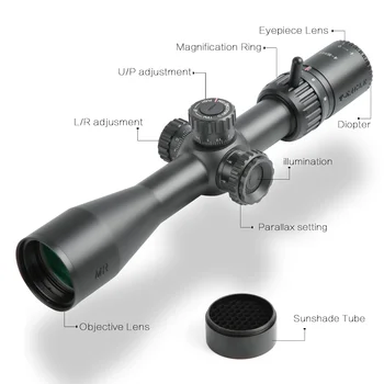 T-águia MR-pro 4-16X44 FFP Tático Riflescope Vermelho Verde luzes Ótica Visão caça óptica de imagem Térmica acessório
