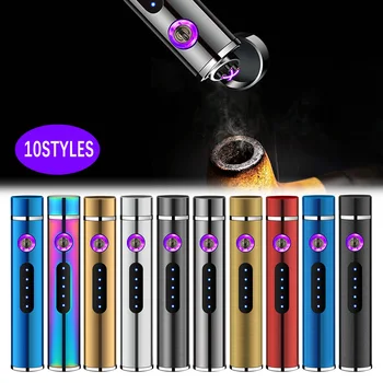 Duplo Arco Elétrico de Isqueiros à prova de Vento de Plasma USB Recarregável Mental mais leve hqd Descartáveis Fumar Cigarro Gadgets Para Homens