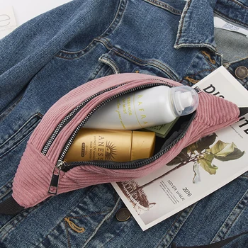 CAIDA Mulheres de Veludo Saco da Cintura Senhoras Lona Nova pochete Fashion Travel Money Telefone Peito de Banana Bag duplo Feminino Bum Sacos de 2020