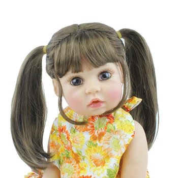 55 cm de Corpo Inteiro de Silicone Renascer Boneca Brinquedo Realista 22inch Vinil Vivo Bebês Vestir a Princesa Criança da Menina de Presente de Aniversário