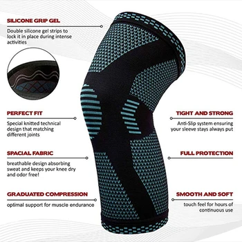 1PCS Knitting Knee Pads Breathable Running Basketball Mountaineering Kneepads Outdoor Sports Protectors Fitness Protective Gear