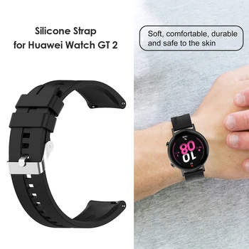 Pulseira de Silicone Elemento de Substituição Relógio Elegante e Confortável para Huawei Assistir GT 2 42mm Samsung Galaxy Watch 3