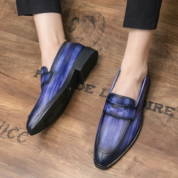 O Estilo italiano de Homens Sapatos de Couro Roxo Luxo de Impressão 3D Oxfords Homens de Casamento Sapatos de Festa Conjunto de pés Formal Sapatas dos Homens