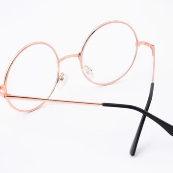 Unissex Redondo Óculos De Leitura De Liga De Metal Armação De Óculos De Lente Clara Cor Sólida De Alta Moda De Qualidade Olho Armações De Óculos