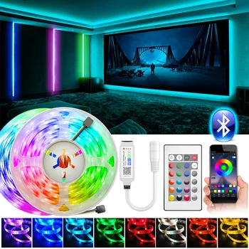 Bluetooth Conduziu a Luz de Tira 2M-30M RGB 5050 2835 Luzes Led Fita Flexível LED wi-Fi Faixa de Fita para a Sala de Casa a Festa de Natal