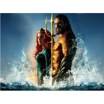 Novo Super-Herói, Rei De Atlantis e Aquaman Diy 5D Diamante Pintura 3D de Ponto de Cruz, Conjunto Bordado Artesanato de Resina de Decoração de Casa