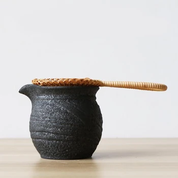 Chá de Filtros de Bambu, Vime Cabaça em Forma de Folhas de Chá Funil para a Mesa de Chá de Decoração de Cerimônia do Chá Acessórios