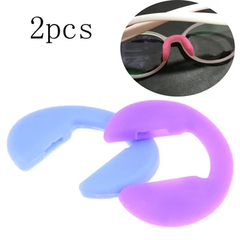 2Pcs Forma de U Anti-Derrapante Nariz Almofada de Silicone Pau No Pad de Óculos Óculos de sol Óculos Acessórios