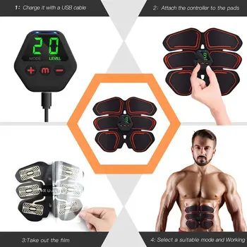 EMS Estimulador Muscular Inteligentes Shaping Abdominal Treinador Perda de Peso Corporal Massagem de Emagrecimento Adesivos 2020 Novas Chegada